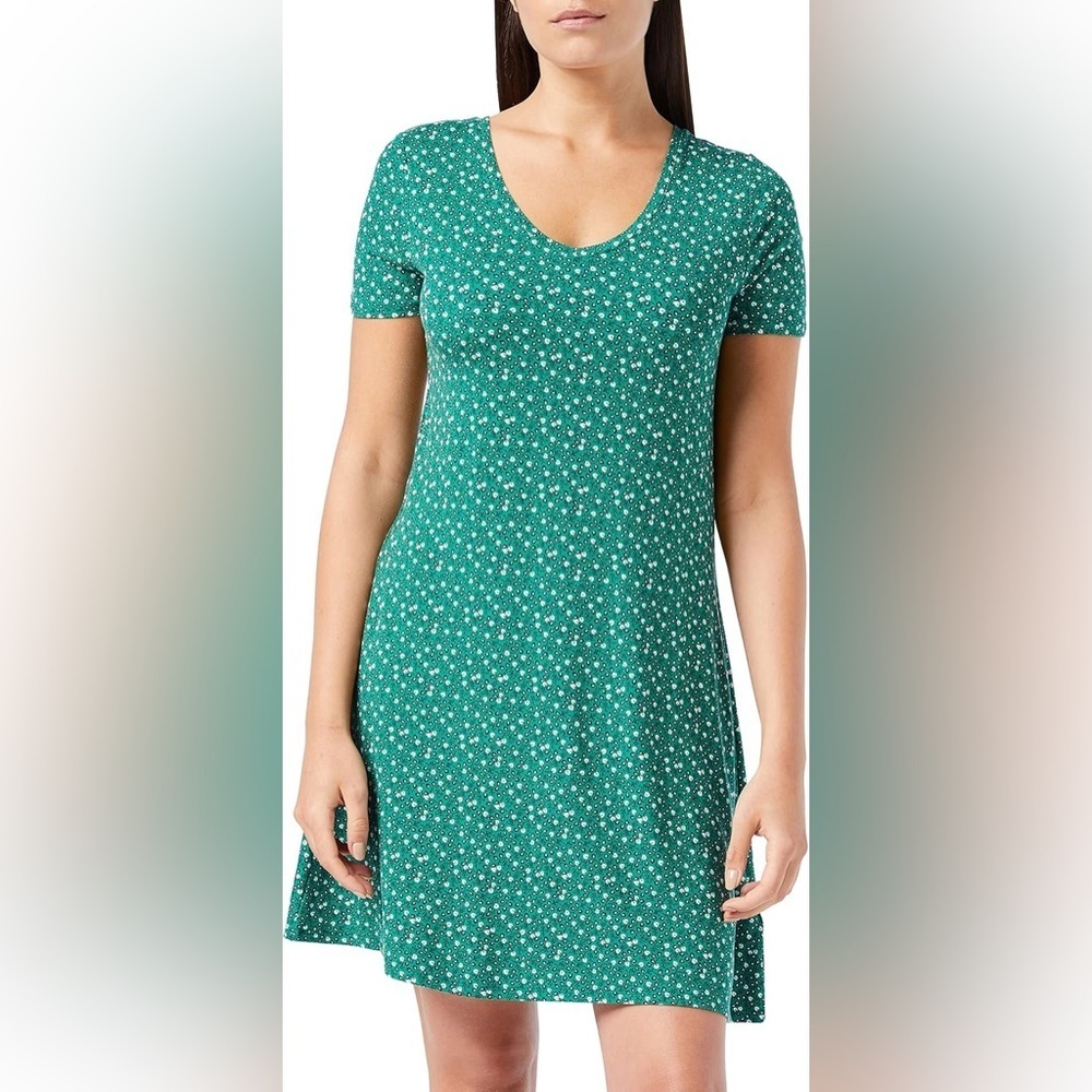 Amazon Essentials Green and White Floral Dress
